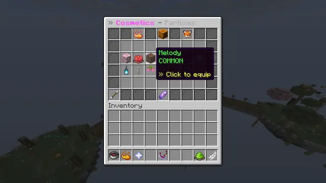 The cosmetics menu