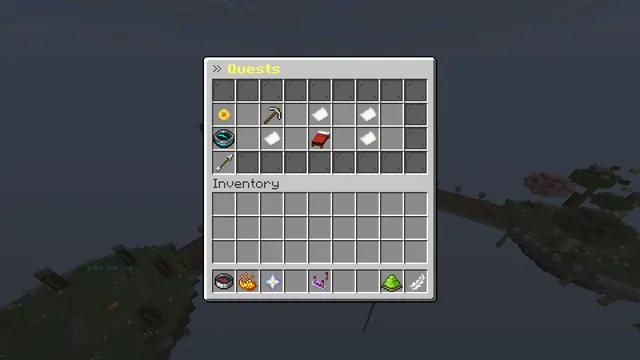 The quest menu